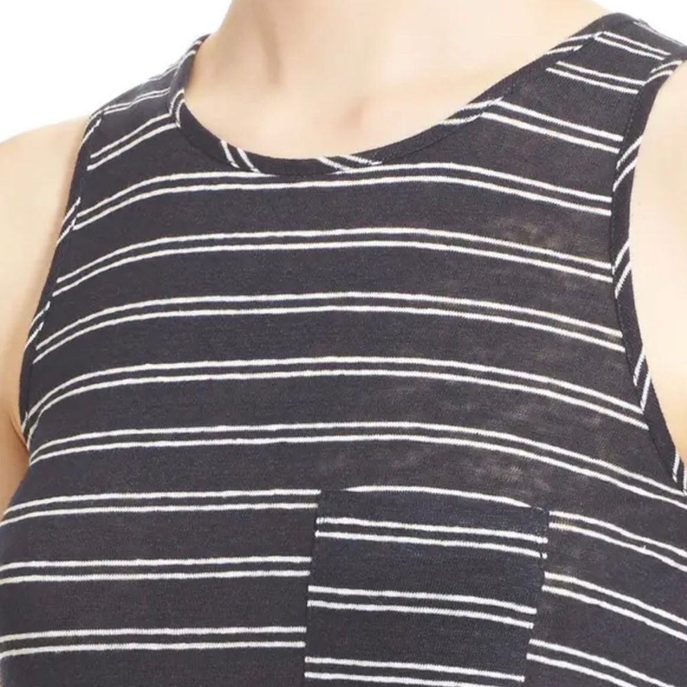 VINCE DOUBLE STRIPED LINEN DRESS - Picture 4 of 7